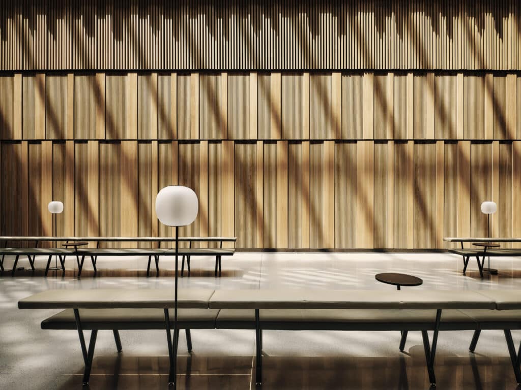 Australian embassy Washington DC timber slats work area