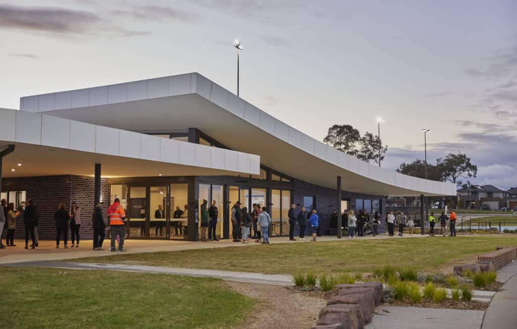 Clyde Recreation Reserve Pavilion facade