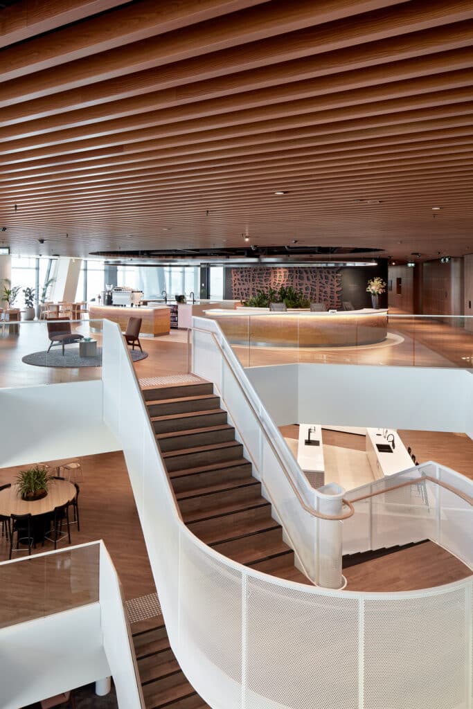 timber staircase in JLL Sydney office