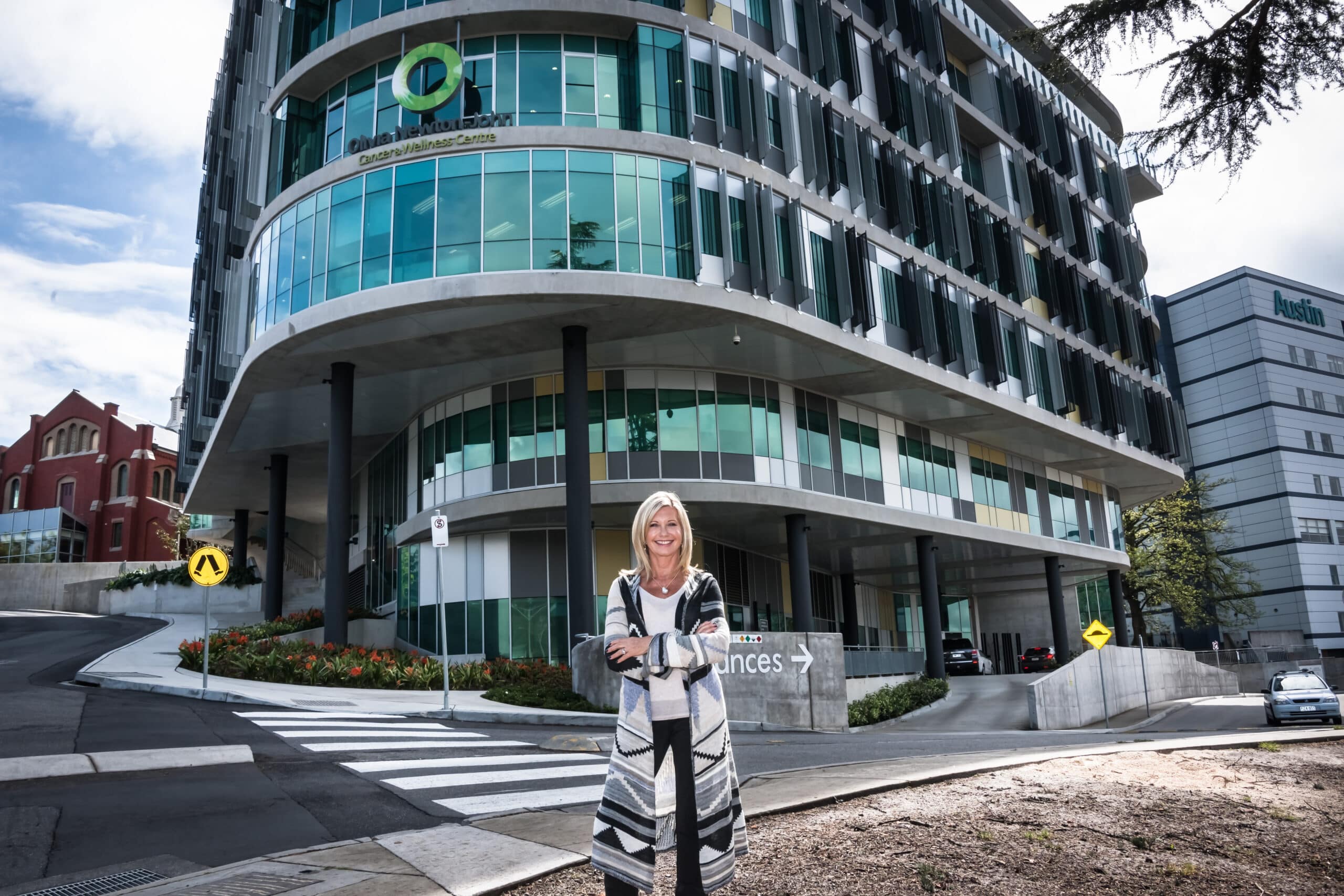 Olivia Newton-John Cancer Wellness & Research Centre building exterior with contemporary healthcare architecture and patient-focused design